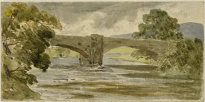 Paisaje con Puente y Árboles